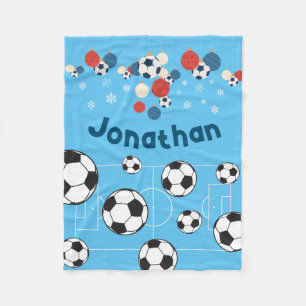 Cute Personalized Kerstmis Football Voetbal Fleece Deken