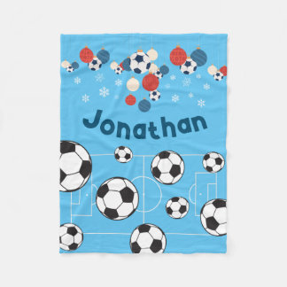 Cute Personalized Kerstmis Football Voetbal Fleece Deken