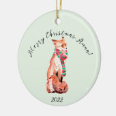 Cute Personalized Kerstmis Fox Keramisch Ornament (Links)