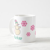 Cute Personalized Kerstwinter Snowman Koffiemok (Voorkant links)