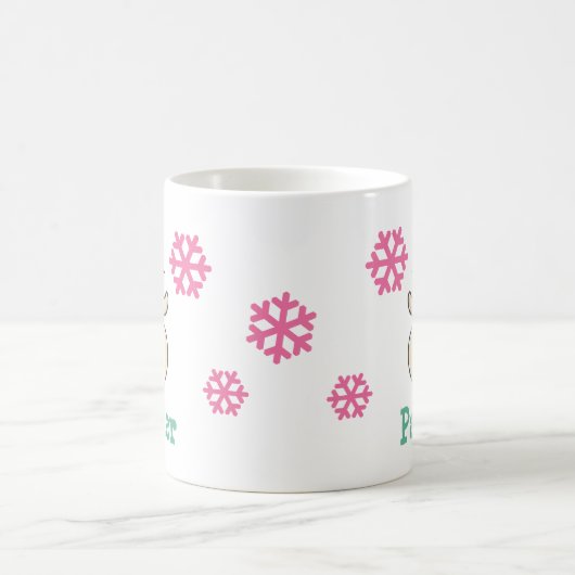 Cute Personalized Kerstwinter Snowman Koffiemok (Center)