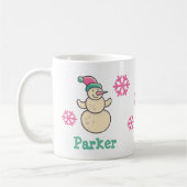 Cute Personalized Kerstwinter Snowman Koffiemok (Links)