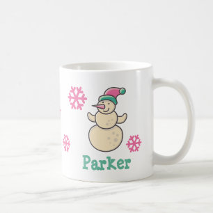 Cute Personalized Kerstwinter Snowman Koffiemok