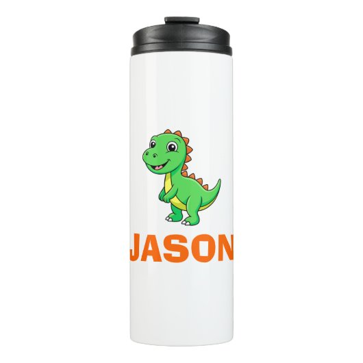 Cute Personalized Kids Name Dinosaur Thermosbeker (Voorkant)