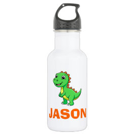 Cute Personalized Kids Name Dinosaur  Waterfles