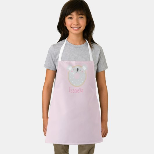 Cute Personalized Kinderen Apron Koala Donut Name Schort (Insitu)