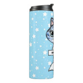 Cute Personalized Kitten Thermal Tumbler Thermosbeker (Gedraaid links)