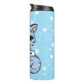 Cute Personalized Kitten Thermal Tumbler Thermosbeker (Geroteerd rechts)