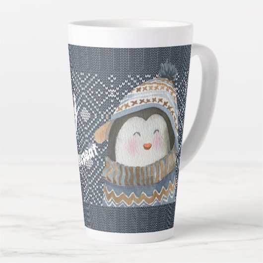 Cute Personalized Knitting Gift Idee Latte Mok (Rechterhoek)