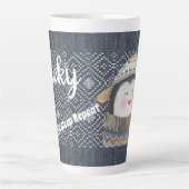 Cute Personalized Knitting Gift Idee Latte Mok (Voorkant)