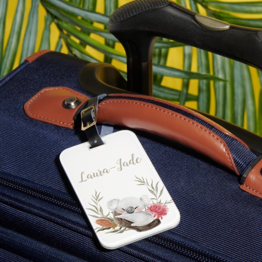 Cute Personalized Koala Bagagelabel (Voorkant Insitu 1)