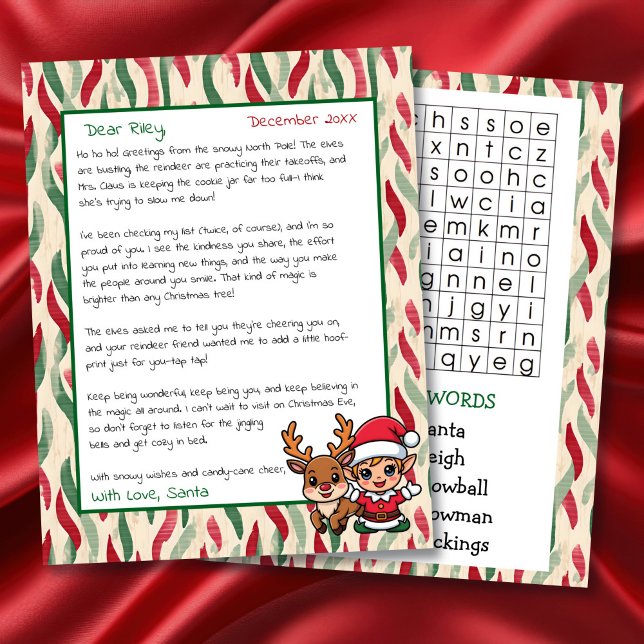 Cute Personalized Letter from Santa | Word Search (Creator heeft geüpload)
