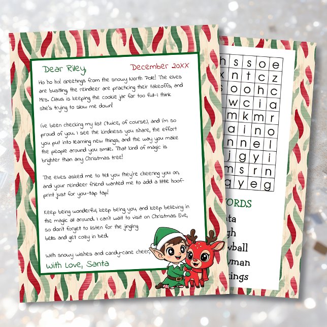 Cute Personalized Letter from Santa | Word Search (Creator heeft geüpload)