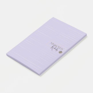 Cute Personalized Lined Simple Modern Lavender Post-it® Notes