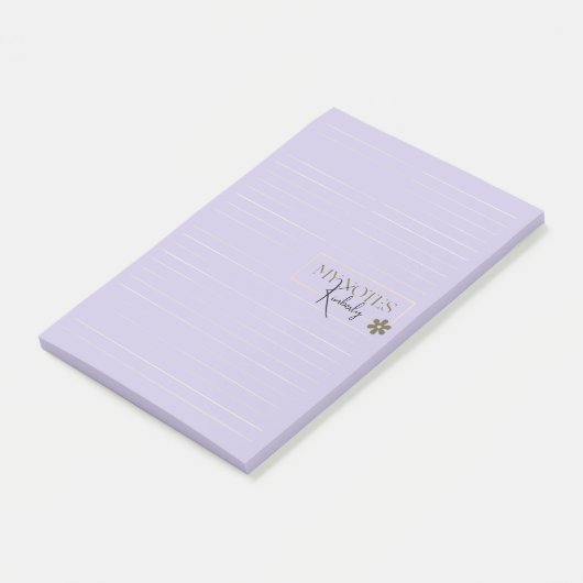 Cute Personalized Lined Simple Modern Lavender Post-it® Notes (Schuin)
