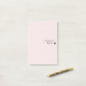 Cute Personalized Lined Simple Modern Pink Post-it® Notes (Op bureau)