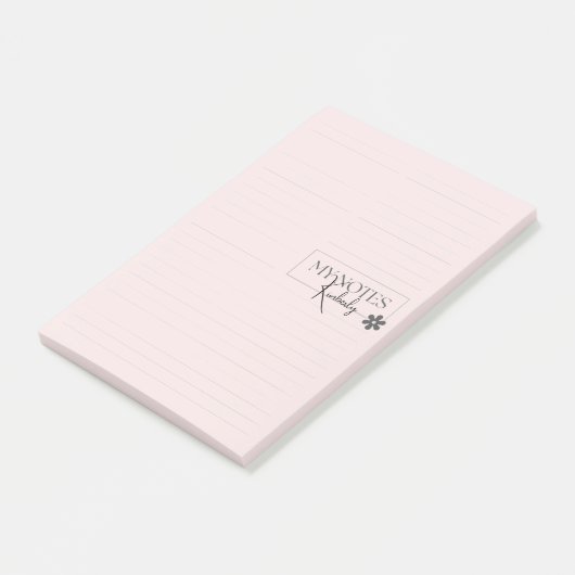 Cute Personalized Lined Simple Modern Pink Post-it® Notes (Schuin)