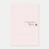 Cute Personalized Lined Simple Modern Pink Post-it® Notes (Voorkant)