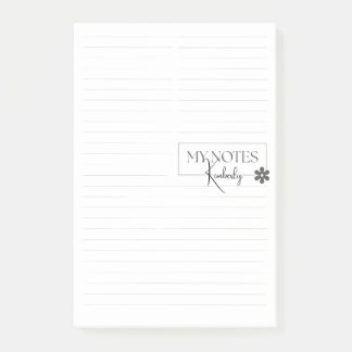 Cute Personalized Lined Simple Modern White Post-it® Notes
