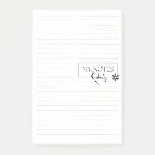 Cute Personalized Lined Simple Modern White Post-it® Notes (Voorkant)