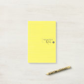 Cute Personalized Lined Simple Modern Yellow Post-it® Notes (Op bureau)