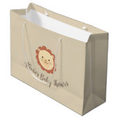 Cute Personalized Little Lion Baby shower Gift Bag Groot Cadeauzakje (Voorkant Gekanteld)
