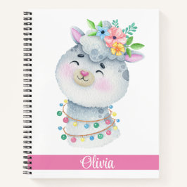 Cute Personalized Llama Notitieboek