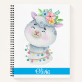 Cute Personalized Llama Notitieboek (Voorkant)