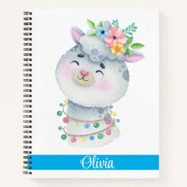 Cute Personalized Llama Notitieboek