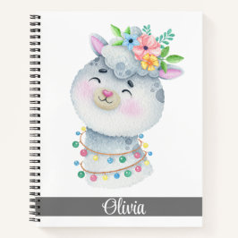 Cute Personalized Llama Notitieboek