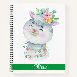 Cute Personalized Llama Notitieboek
