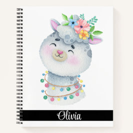 Cute Personalized Llama Notitieboek