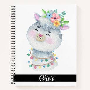 Cute Personalized Llama Notitieboek