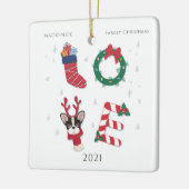 Cute Personalized Love KerstFamily Reunion Keramisch Ornament (Links)