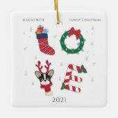 Cute Personalized Love KerstFamily Reunion Keramisch Ornament (Voorkant)