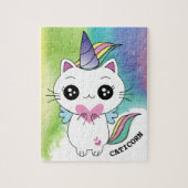 Cute Personalized Magical Caticorn Legpuzzel (Verticaal)