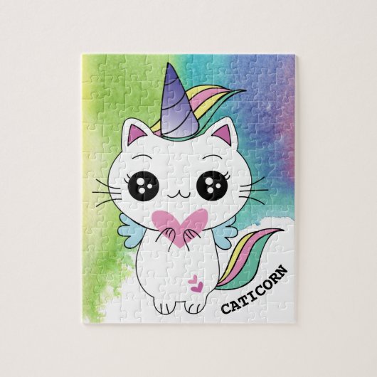 Cute Personalized Magical Caticorn Legpuzzel (Verticaal)