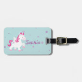 Cute Personalized Magical Unicorn Bagagelabel (Voorkant horizontaal)