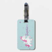 Cute Personalized Magical Unicorn Bagagelabel (Achterkant verticaal)
