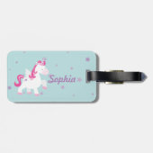 Cute Personalized Magical Unicorn Bagagelabel (Achterkant horizontaal)