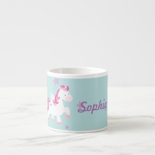 Cute Personalized Magical Unicorn Espresso Mok (Voorkant)