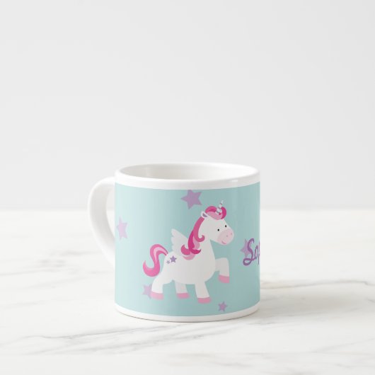 Cute Personalized Magical Unicorn Espresso Mok (Links)
