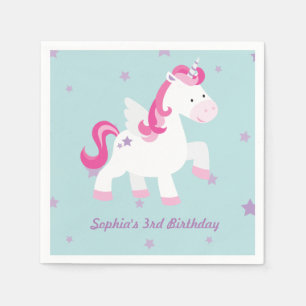 Cute Personalized Magical Unicorn Paper Napkin Servet