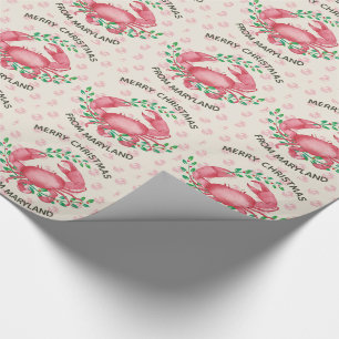 Cute Personalized Maryland Crab Kerstmis Cadeaupapier