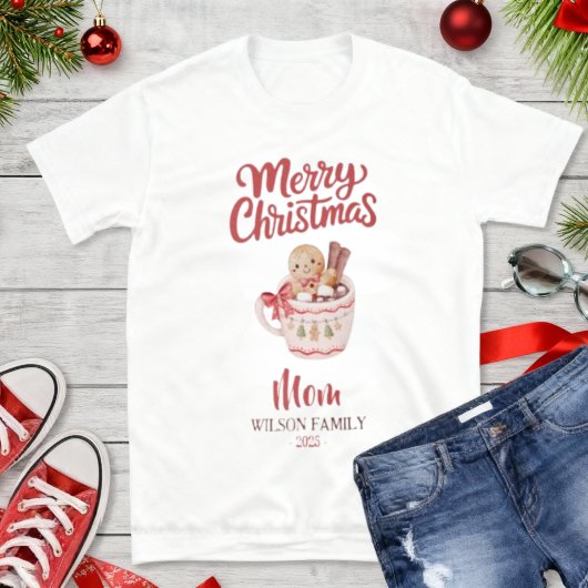 Cute Personalized “Merry Christmas” Family T-Shirt