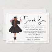 Cute Personalized Modern Waterverf Girl Afstuderen Bedankkaart (Voorkant)