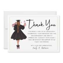 Cute Personalized Modern Waterverf Girl Afstuderen