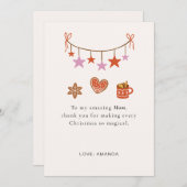 Cute Personalized Mom Christmas Card Feestdagenkaart (Voorkant / Achterkant)