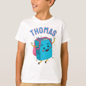 Cute Personalized Name Backpack Character Kids T-shirt (Voorkant)