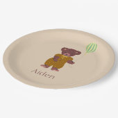 Cute Personalized Name Beer Beige Children's Papieren Bordje (Gekanteld)